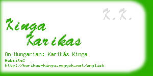 kinga karikas business card